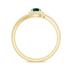 Certified Lab Grown Emerald Diamond Wedding Bridal Ring Set of 2