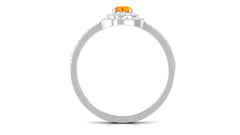 3/4 CT Classic Fire Opal Double Halo Engagement Ring with Diamond