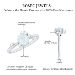 Moonstone and Diamond Scatter Promise Ring