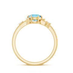 Aquamarine and Diamond Scatter Promise Ring