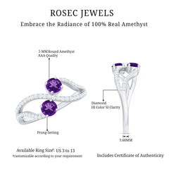 Designer Amethyst and Diamond Infinity Cocktail Ring