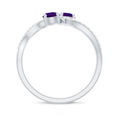 Designer Amethyst and Diamond Infinity Cocktail Ring