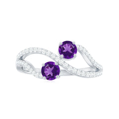 Designer Amethyst and Diamond Infinity Cocktail Ring