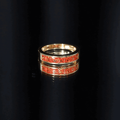 Princess Cut Lab Grown Orange Sapphire Half Eternity Band in Channel Set