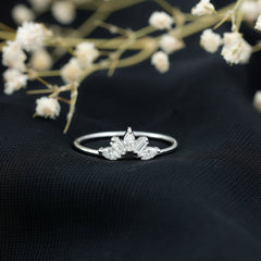 Marquise and Baguette Moissanite Enhancer Ring