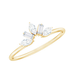 Marquise and Baguette Moissanite Enhancer Ring