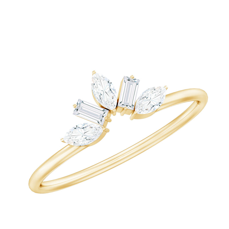 Marquise and Baguette Moissanite Enhancer Ring