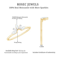 Marquise and Baguette Moissanite Enhancer Ring