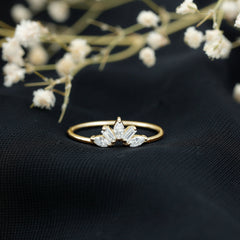 Marquise and Baguette Moissanite Enhancer Ring
