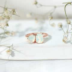 Natural Ethiopian Opal Toi Et Moi Ring