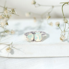 Natural Ethiopian Opal Toi Et Moi Ring