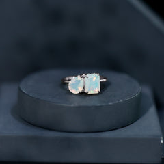 Natural Ethiopian Opal Toi Et Moi Ring