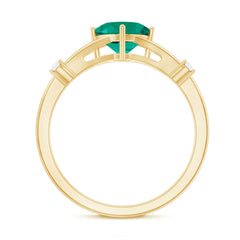 Certified 6 mm Cushion Cut Lab Grown Emerald Diamond Engagement Ring with Split Shank