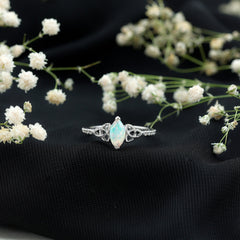 Natural Ethiopian Opal Diamond Engagement Ring with Celtic Knot
