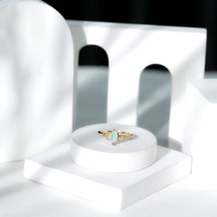 Natural Ethiopian Opal Diamond Engagement Ring with Celtic Knot