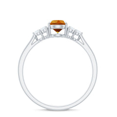 Classic Citrine Teardrop Engagement Ring with Diamond Trio