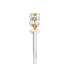 Natural Citrine Diamond Half Eternity Ring with Certificate