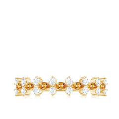 Natural Citrine Diamond Half Eternity Ring with Certificate