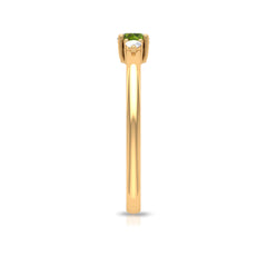 1/4 CT Peridot and Diamond Three Stone Promise Ring