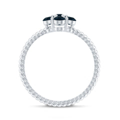 London Blue Topaz Floral Engagement Ring For Women
