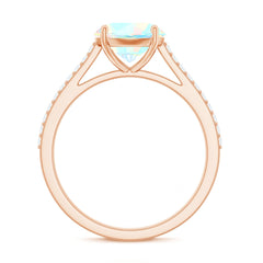 Real 8mm Ethiopian Opal Diamond Engagement Ring with Certificate
