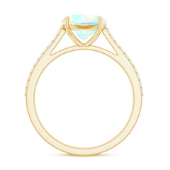 Real 8mm Ethiopian Opal Diamond Engagement Ring with Certificate