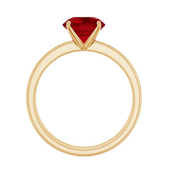 3 CT Solitaire Created Ruby Wedding Ring Set with Diamond