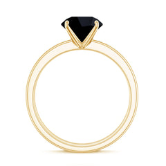 2 CT Created Black Diamond Solitaire Bridal Ring Set with Diamond
