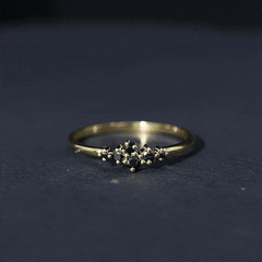 Certified Black Onyx Cluster Promise Ring for Her