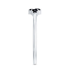 Certified Black Onyx Cluster Promise Ring for Her