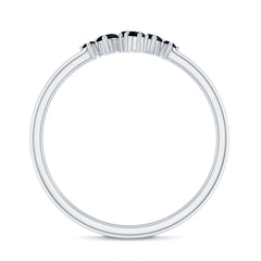 Certified Black Onyx Cluster Promise Ring for Her