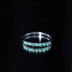 Marquise Emerald and Diamond Half Eternity Ring