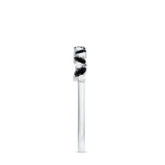 Marquise Created Black Diamond and Diamond Half Eternity Ring