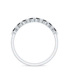 Marquise Created Black Diamond and Diamond Half Eternity Ring