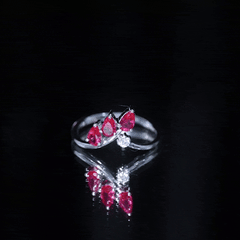 Certified Lab Grown Ruby Ring Guard with Diamond