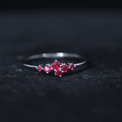 Natural Ruby Cluster Promise Ring for Women