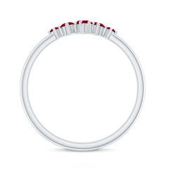 Natural Ruby Cluster Promise Ring for Women