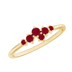 Natural Ruby Cluster Promise Ring for Women