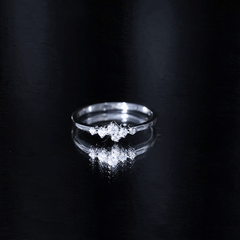 Certified Moissanite Cluster Promise Ring