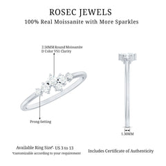 Certified Moissanite Cluster Promise Ring