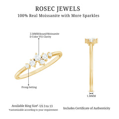 Certified Moissanite Cluster Promise Ring