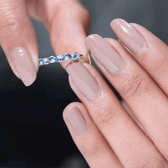 Marquise London Blue Topaz Anniversary Ring with Diamond