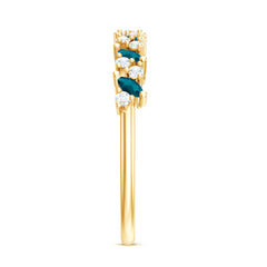 Marquise London Blue Topaz Anniversary Ring with Diamond
