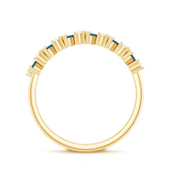 Marquise London Blue Topaz Anniversary Ring with Diamond
