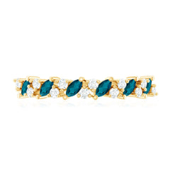 Marquise London Blue Topaz Anniversary Ring with Diamond