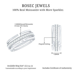 Moissanite Wedding Band in Pinpoint Setting