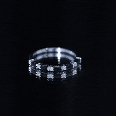 Lab Grown Black Diamond and Diamond Minimal Half Eternity Ring