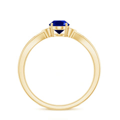 Certified 1 Carat Oval Lab Grown Blue Sapphire Solitaire Engagement Ring with Diamond