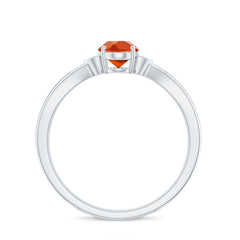 3/4 CT Oval Shape Fire Opal Engagement Ring with Diamond