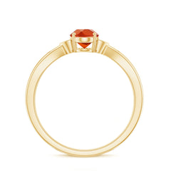 3/4 CT Oval Shape Fire Opal Engagement Ring with Diamond